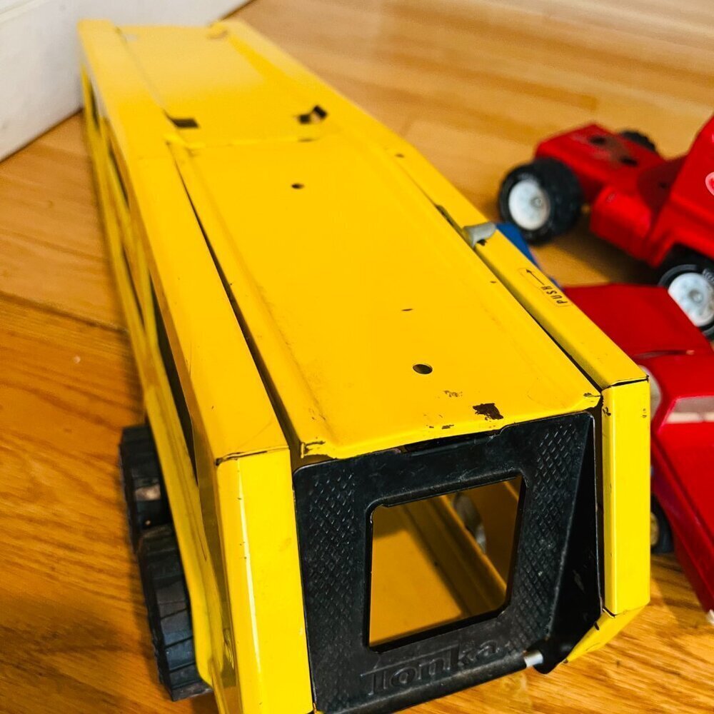 Vintage 1970's Mighty Tonka Pressed Steel 34" Car Carrier Transporter #3991 - Picture 8 of 16